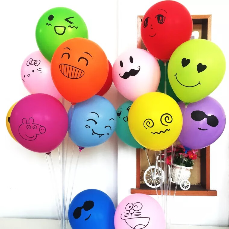 【】可爱气球卡通气球儿童汽球发光结婚气球批发异形套餐 彩色卡通