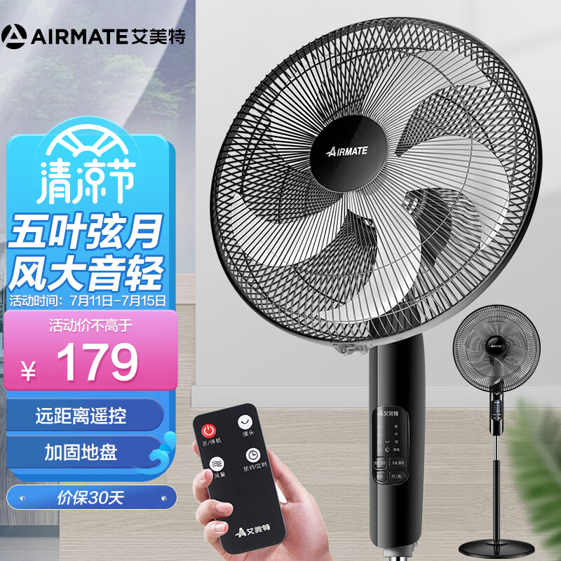 艾美特（Airmate）室内通风五叶落地扇/节能低噪风扇/立式家用定时电风扇 FS40103R-A
