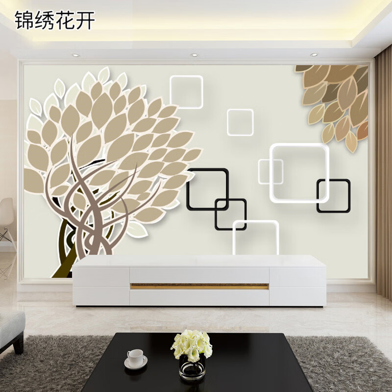 影视墙壁布装饰无缝墙纸卧室客厅简欧电视背景墙壁画沙发背景墙布定制