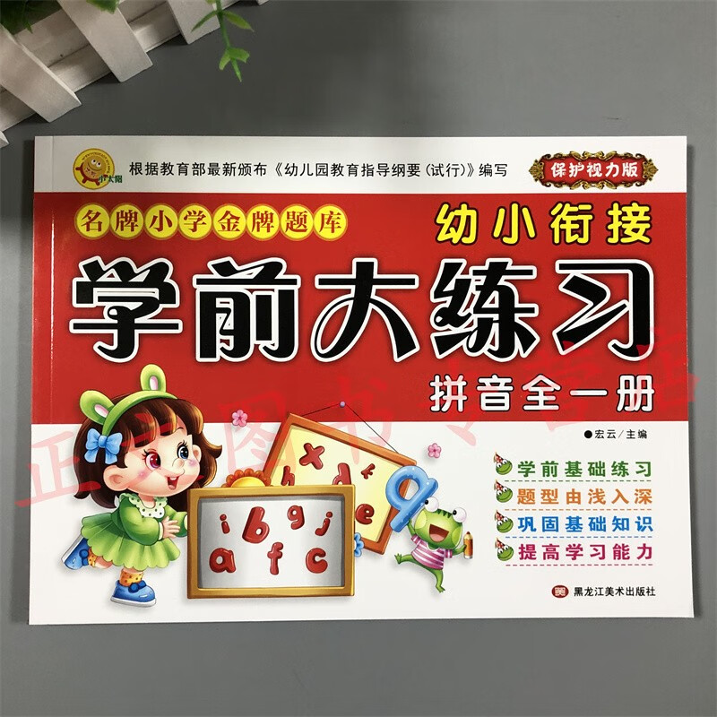 幼小衔接学前大练习数学拼音语言名牌小学金牌题库10/20以内进位退货/不进退位加减法幼儿园大班学前班轻松升小学练习册复习资料【科目可自选】 学前大练习【拼音全一册】