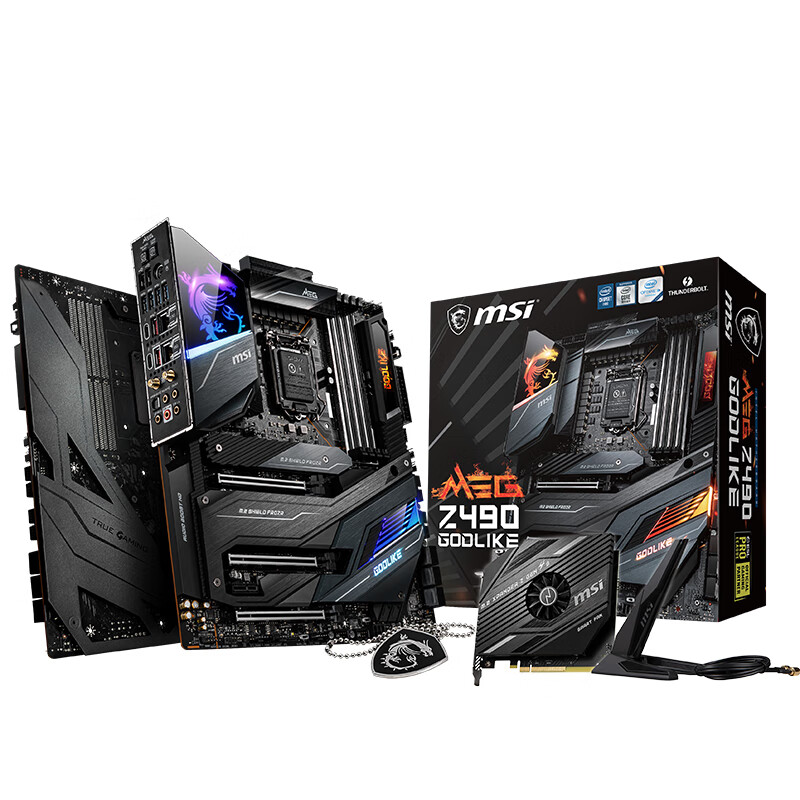 微星(MSI)MEG Z490 GODLIKE超神板电脑主板 支持WIFI6 CPU 10900K/10700K（Intel Z490/LGA 1200）