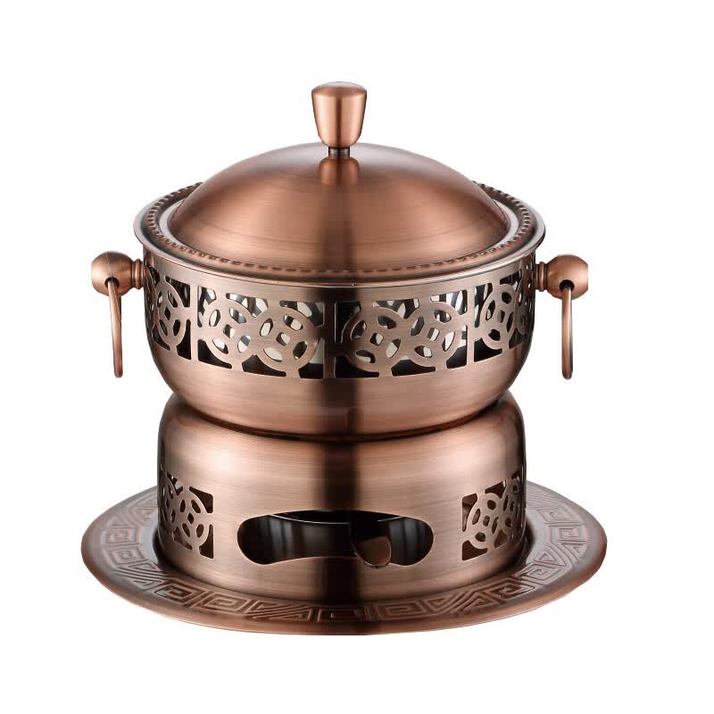 拓进雅典炉304不锈钢单人小火锅液体酒精炉环保油一人一锅古典火锅 古