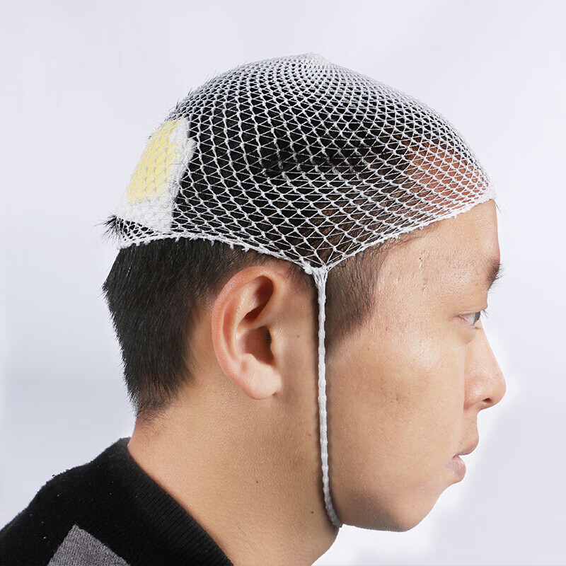 汁寒磐 弹力网状绷带帽 儿童成人头套头部包扎网帽弹性绷带50个网套网