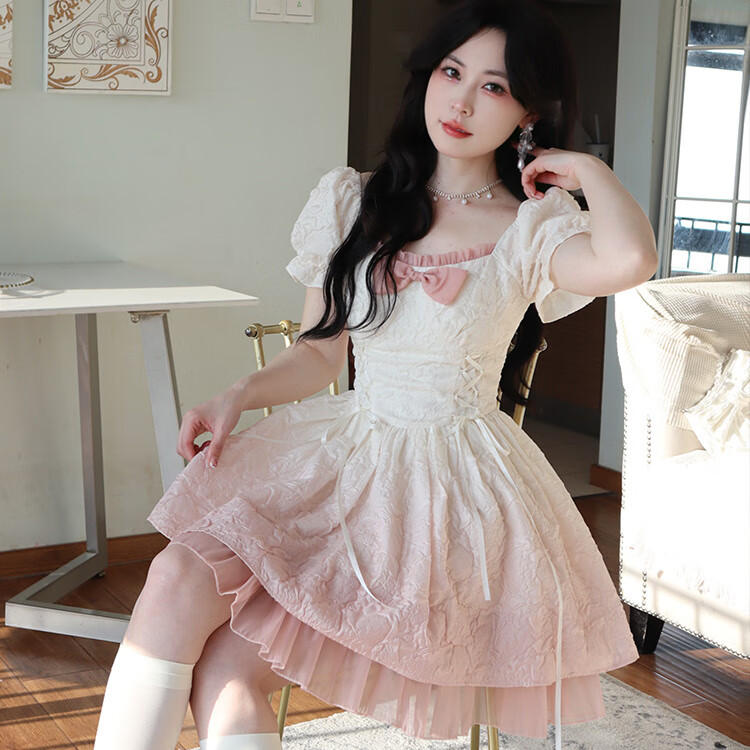 金彩潼星十八公主裙连衣裙妹妹成人礼物渐变色公主女装夏季mm新款法式