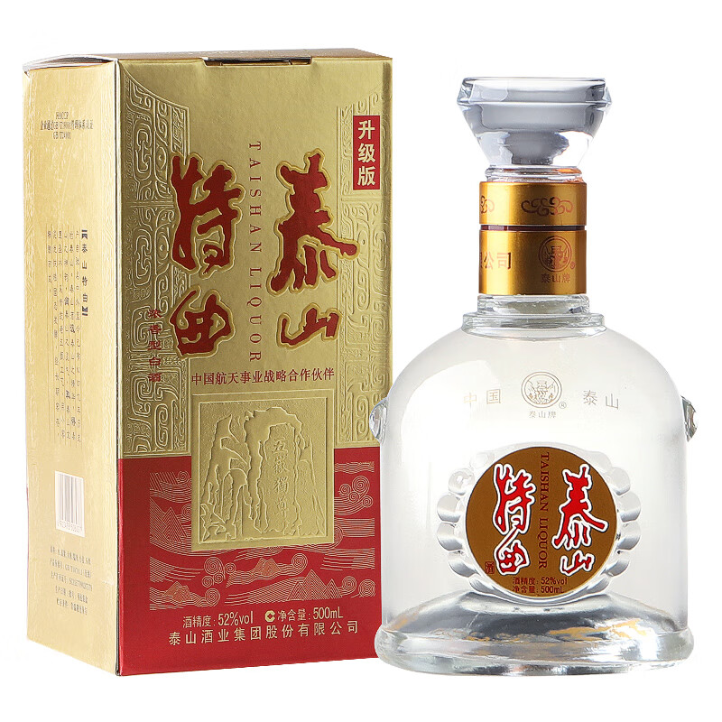 泰山牌 52度泰山特曲升级版 小窖佳酿 浓香型白酒 升级版 单瓶500ml