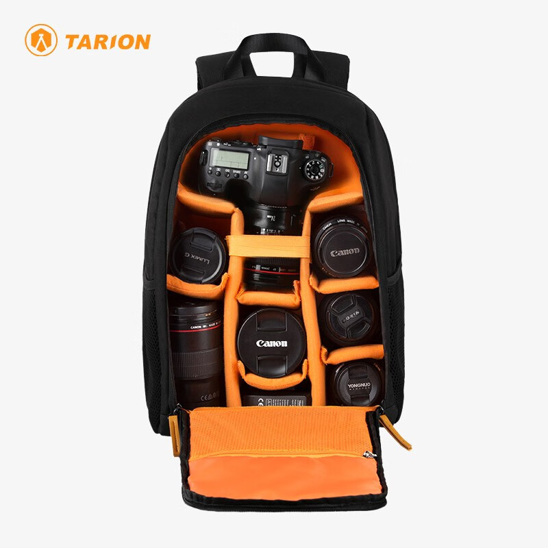【新品】TARION德国相机包 大容量专业摄影包单反双肩包 户外便携数码微单摄影包 TB-02 黑色