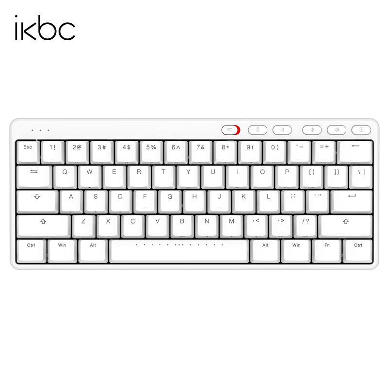 ikbc S200Mini无线键盘机械键盘无线笔记本键盘办公键盘粉色机械键盘自营矮轴超薄PBT可选 S200Mini无线2.4G白色红轴