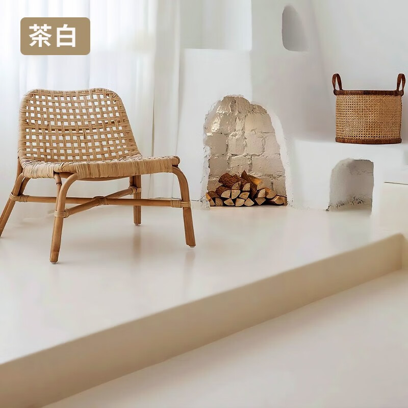 沐萱水性丙烯酸地坪漆水泥地面漆室内外家用地坪漆地板漆 茶白色 18l