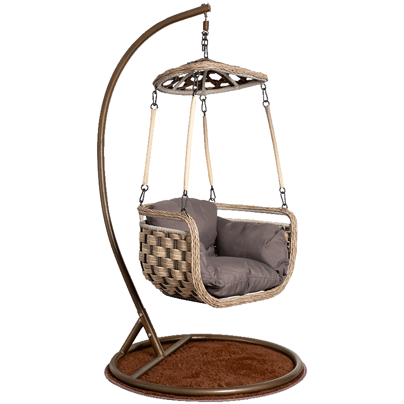 尚伦Sun Roy吊篮藤椅室内庭院摇椅单人户外秋千鸟巢客厅家具懒人吊椅吊篮 利雅单吊篮