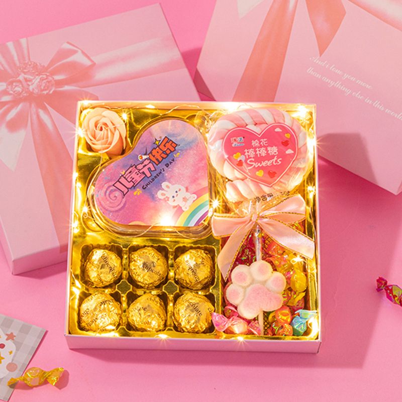 禾善恒州创意61六一儿童节棒棒糖礼盒装送男孩女孩实用生日德芙巧克力