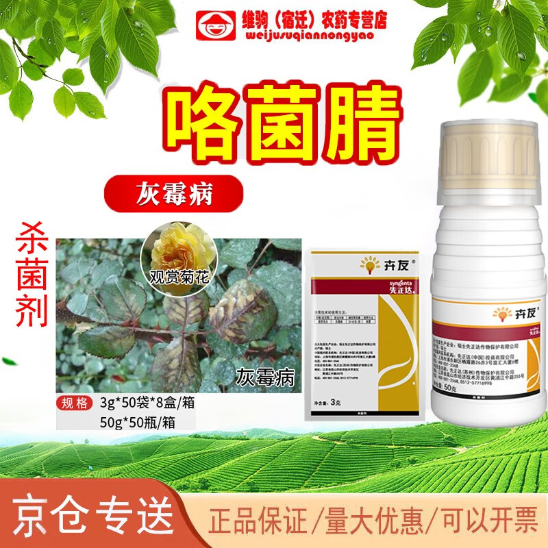 先正达先正达卉友 50%咯菌腈 韭菜灰霉病观赏菊花灰霉病农药杀菌剂 3g