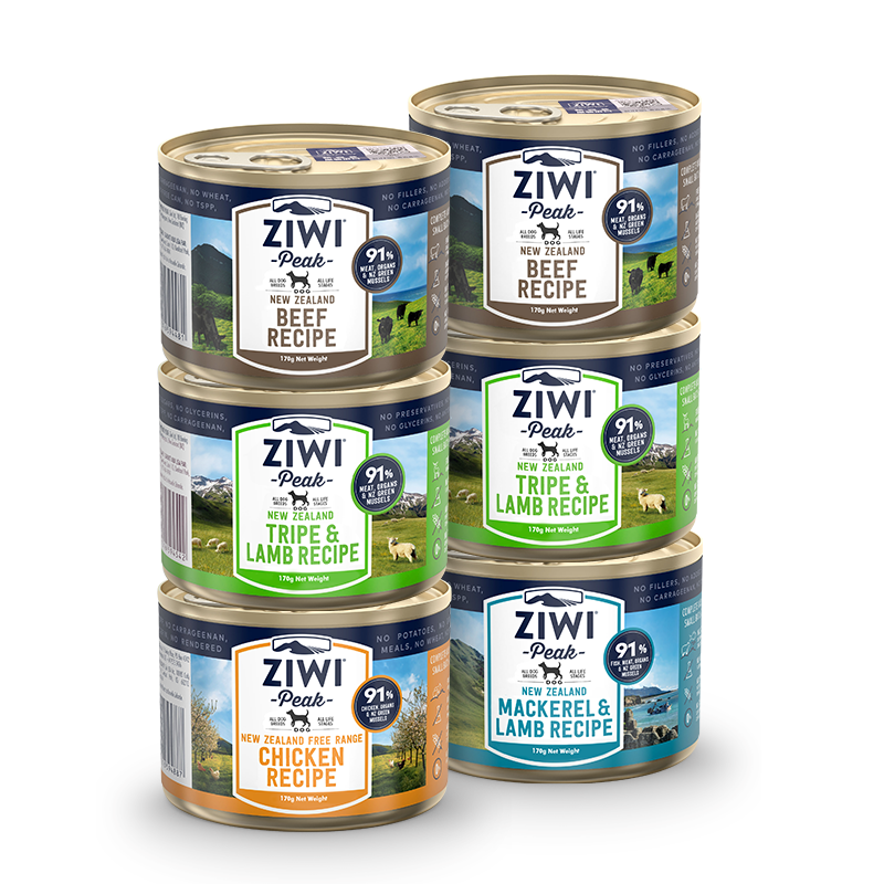 滋益（ZIWI）主食零食狗罐头170g *6罐 混合口味 宠物通用型湿粮零食