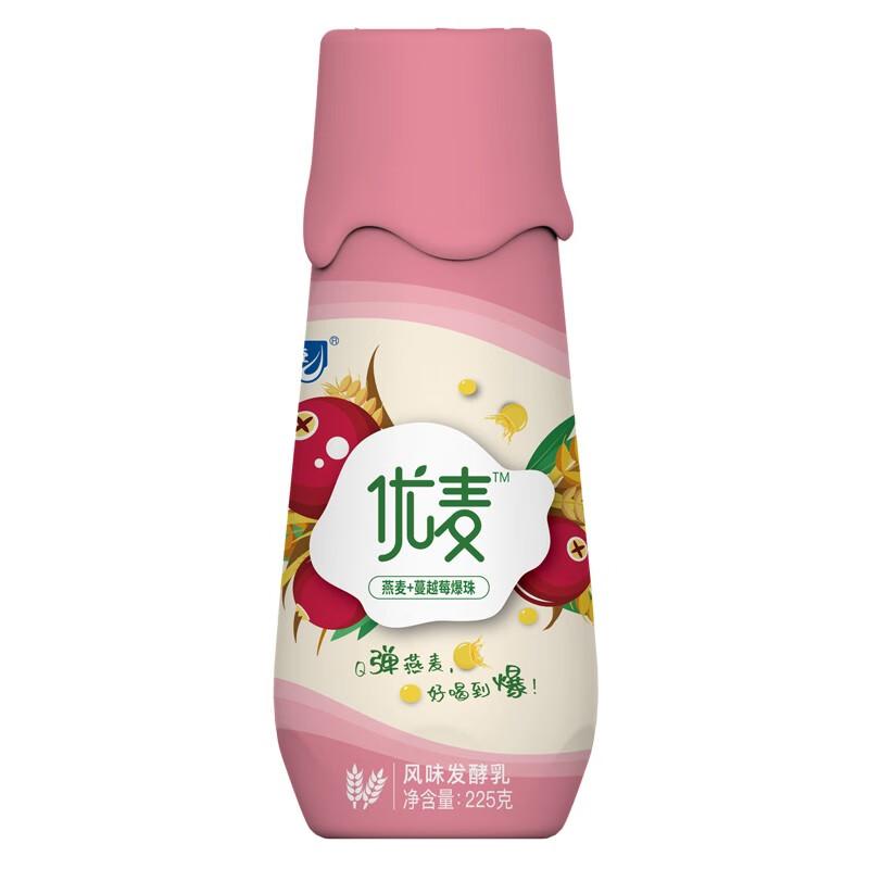 得益 优麦风味发酵乳酸奶 低温酸牛奶 果味益生菌爆珠添加 蔓越莓味2