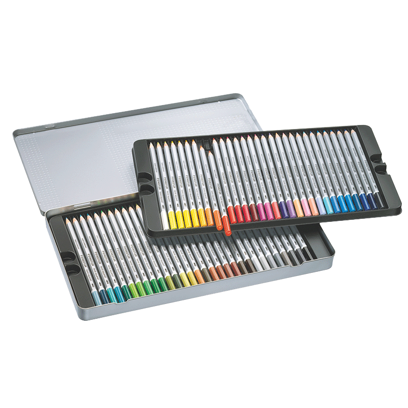 施德楼（STAEDTLER）彩铅套装 定制学生用手绘专业水溶性画笔 金钻12色水彩色铅笔125 M12