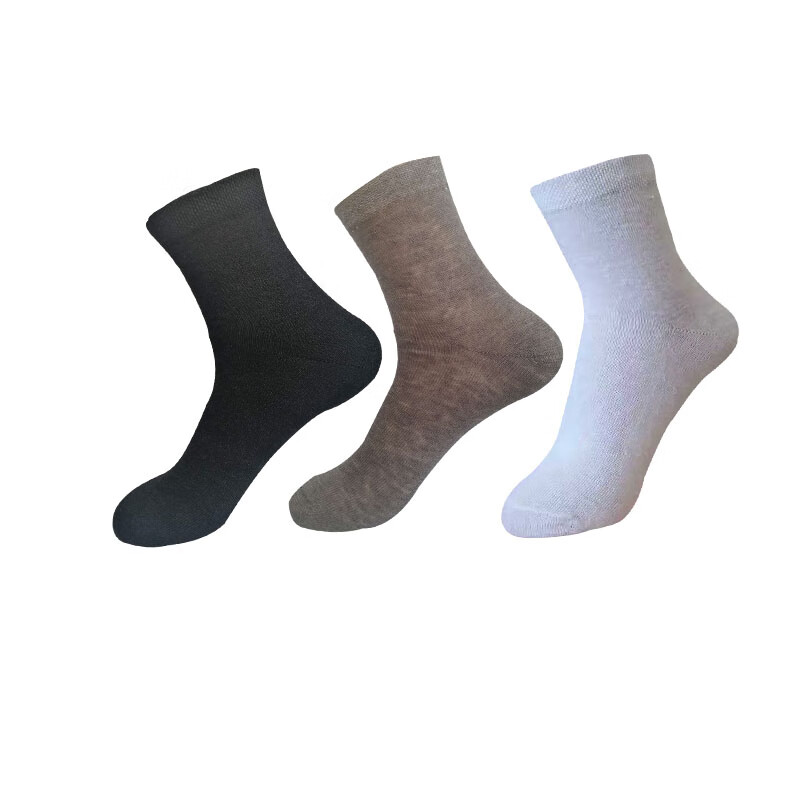 浪莎langsha新款夏季薄款中筒男亚麻袜子女士高腰吸汗透气色6双装