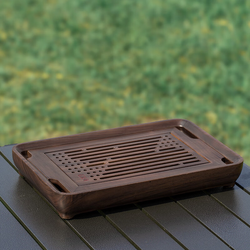 汉唐(hantang) 设计师茶盘 实木户外便携旅行茶具 轻奢野营茶托盘干泡