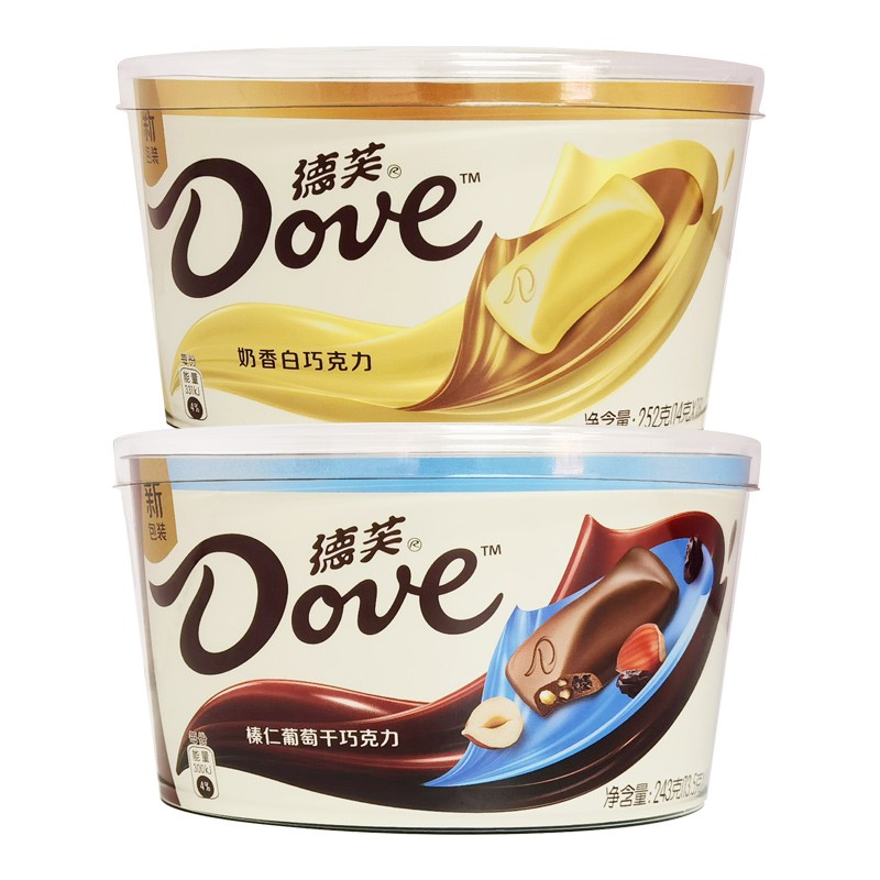 德芙(dove)新货德芙巧克力礼盒装碗装【新包装】 办公休闲零食散装