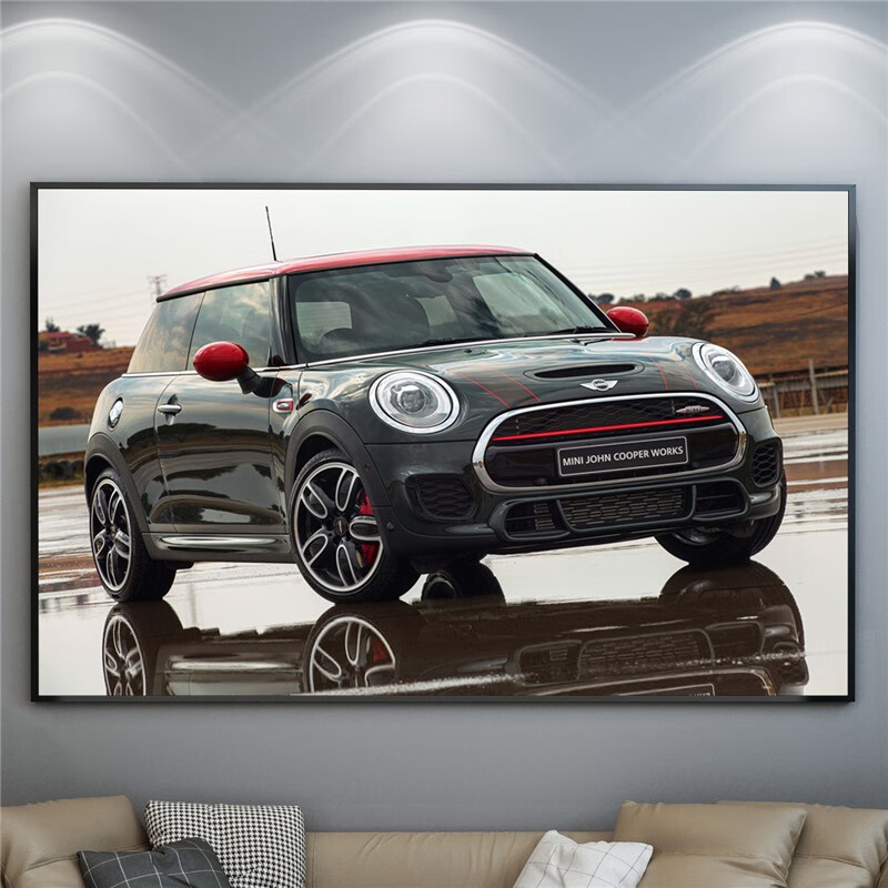 絮之家经典mini cooper汽车海报挂画 宝马甲虫车迷你壁画卧室客厅装饰