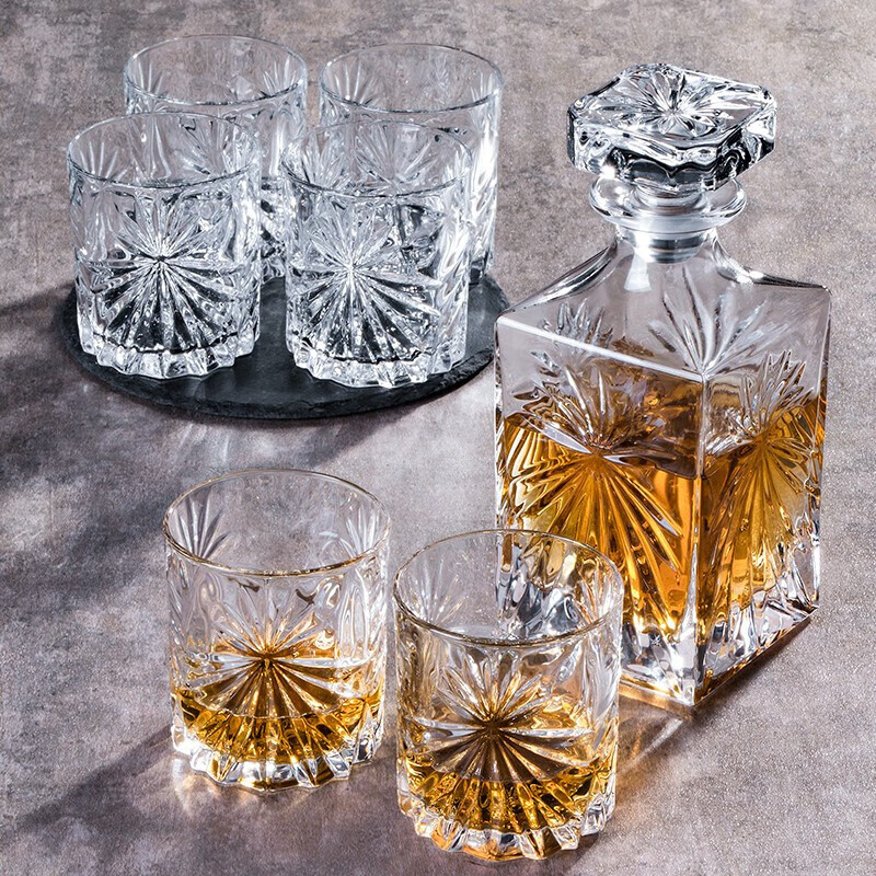 RCR进口水晶玻璃杯高档威士忌酒杯洋酒杯酒樽烈酒杯啤酒杯7件套装
