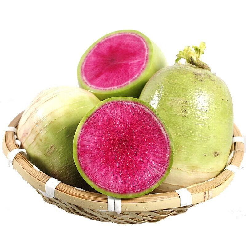 心里美萝卜 新鲜满堂红萝卜绿皮红心胭脂水果萝卜 2500g