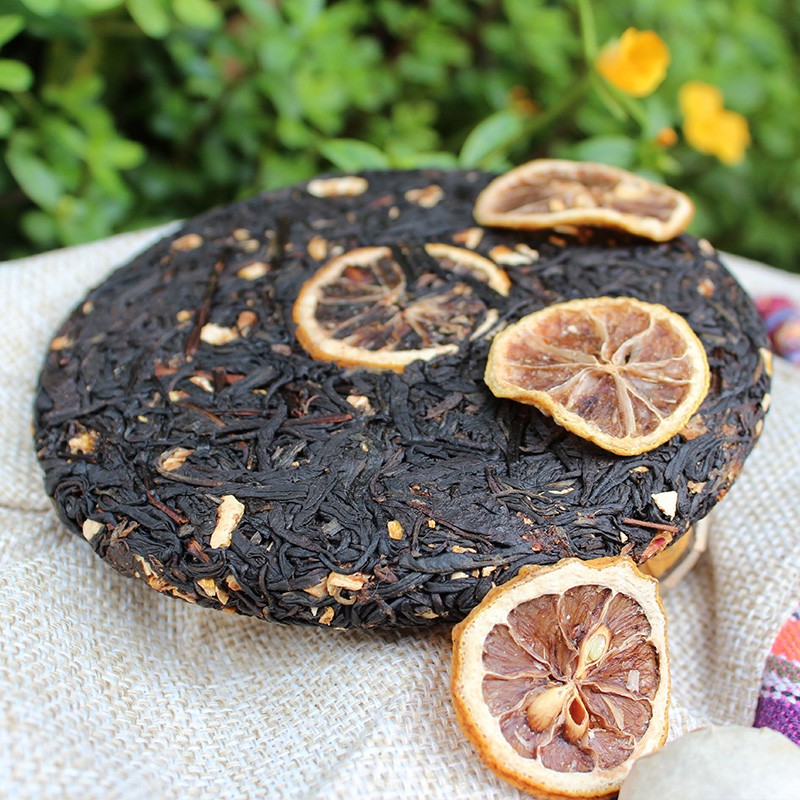 柠檬红茶200g 小柠红红茶滇红小青檬红茶柠檬红普洱装礼盒装 饼茶
