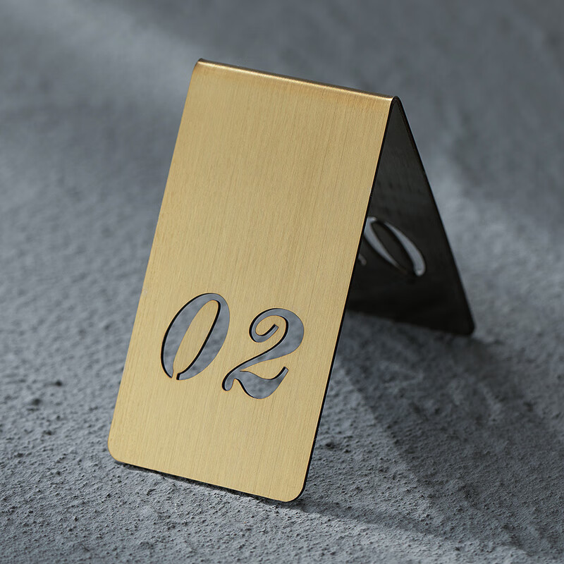 ecxc不锈钢桌号牌立牌饭店酒店餐厅餐桌立式双面号码牌桌子座位数字台