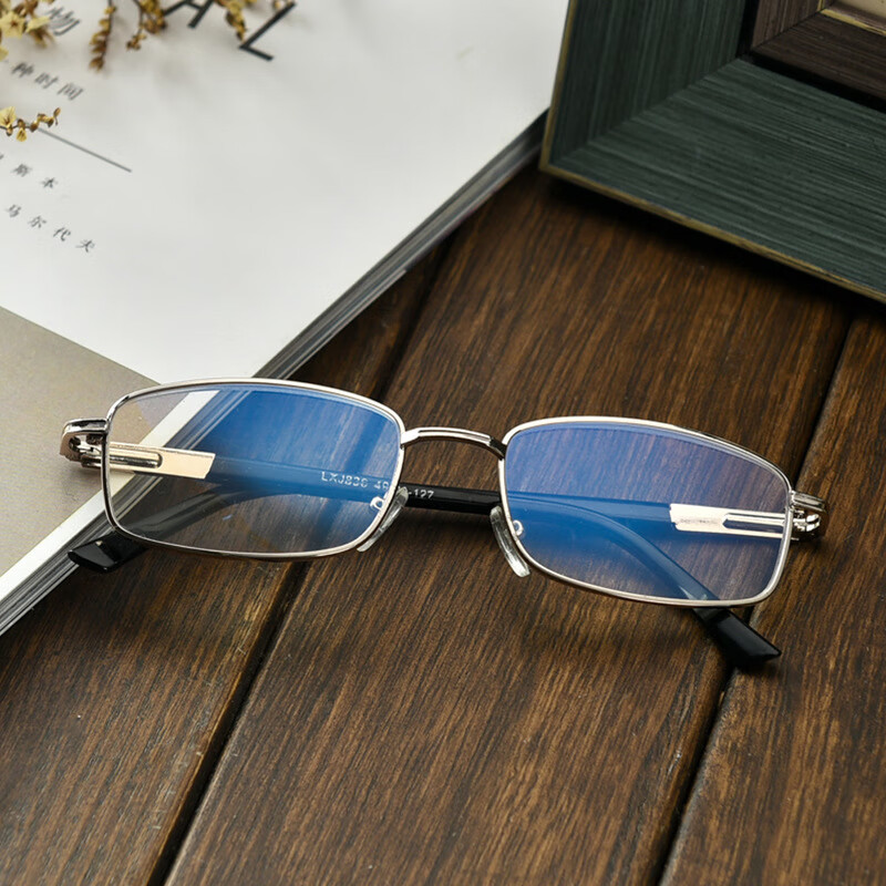 镜片弹簧腿近视镜 金属架男近视眼镜女有度数近视 玫瑰金 100度近视镜