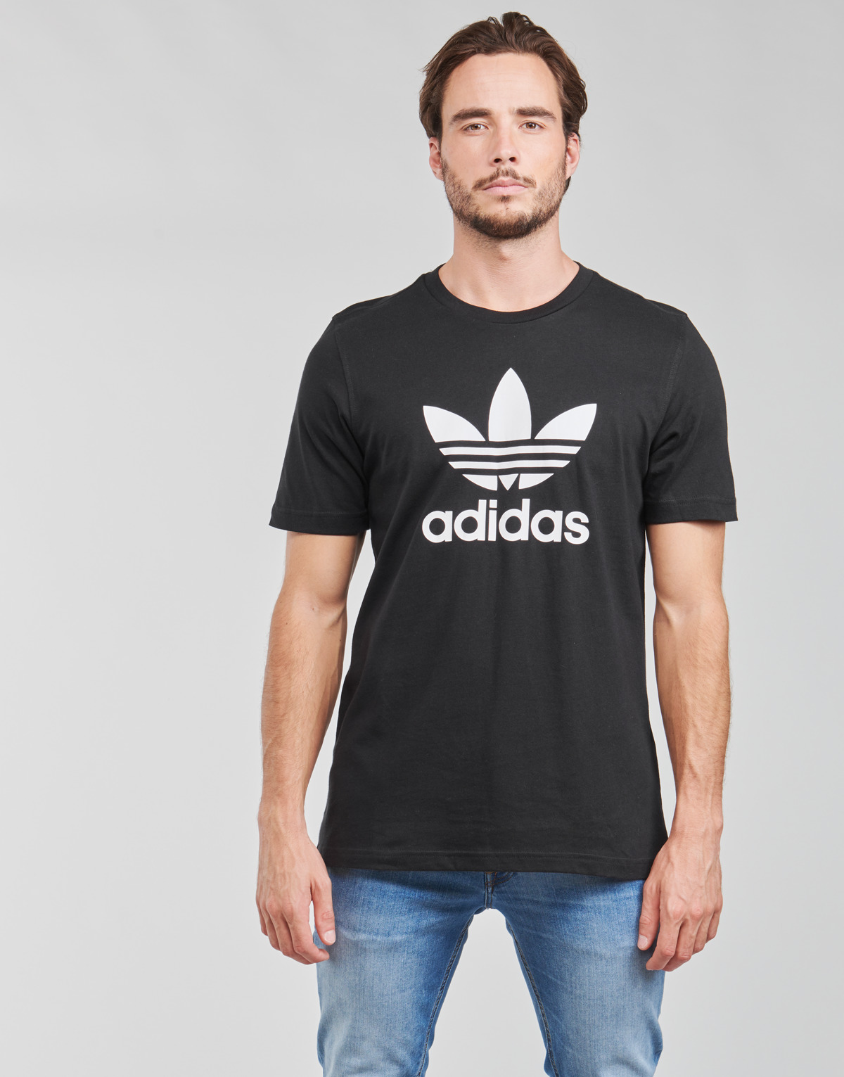 阿迪达斯 (adidas)三叶草男装上衣时尚短袖百搭t恤黑色2024夏季圆领