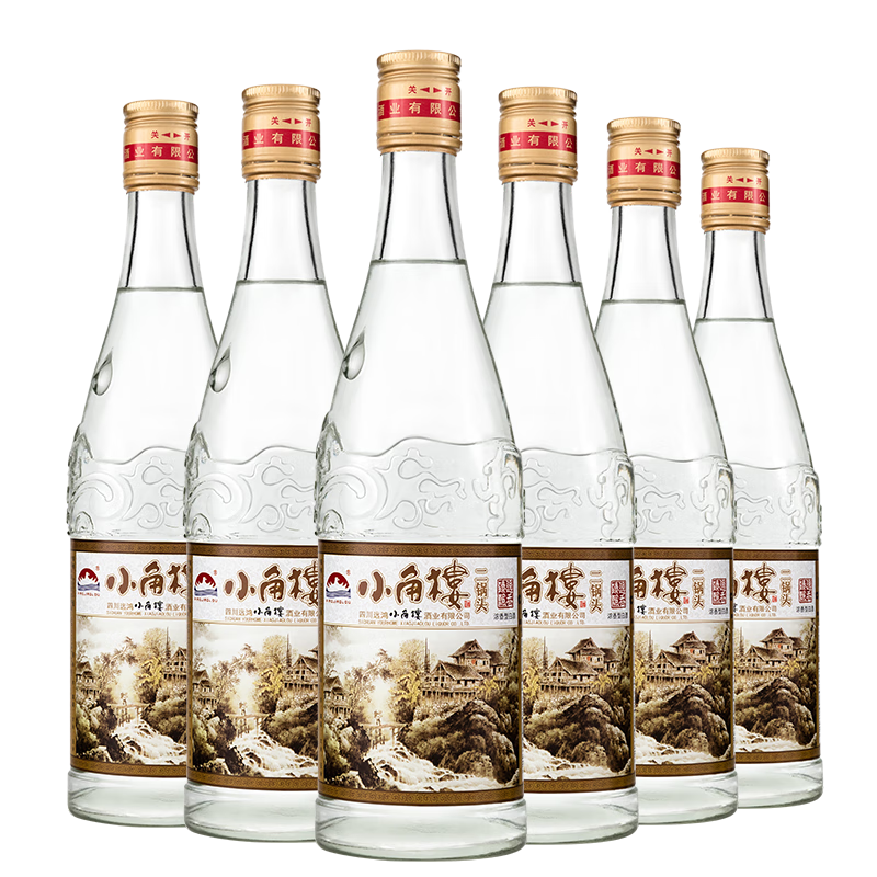 小角楼【官方正品】二锅头 52度浓香风格固液法白酒特价口粮酒 52%vol 500mL 6瓶 整箱装