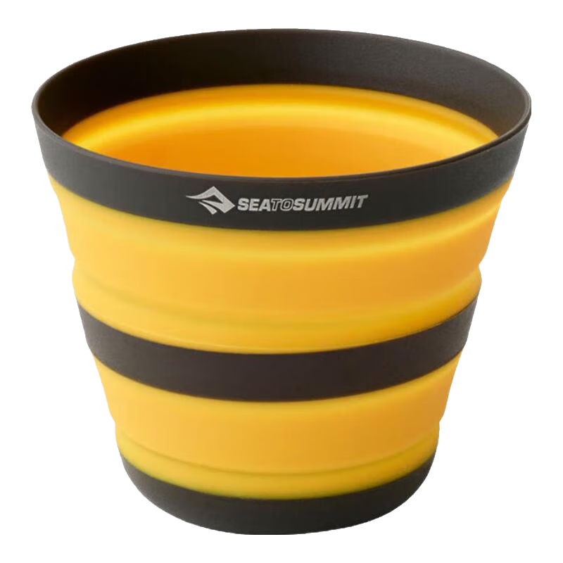 SEA TO SUMMIT折疊杯戶外可伸縮硅膠杯旅行便攜露營咖啡杯碗碟餐具 折疊杯-400ml（硫磺色）