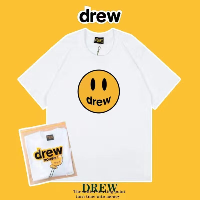 【捡漏价】国潮男装联名短袖t恤男士夏天上衣服drewhouse笑脸小众潮牌
