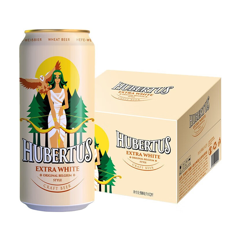 狩猎神(hubertus) 国产精酿小麦白啤酒 比利时风味啤酒500ml*12罐