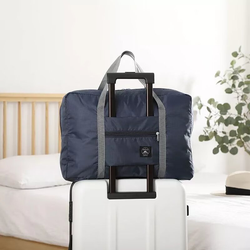 【精选】旅行包短途旅行可折叠手提袋子待产包大容量便携搬家行李 藏青