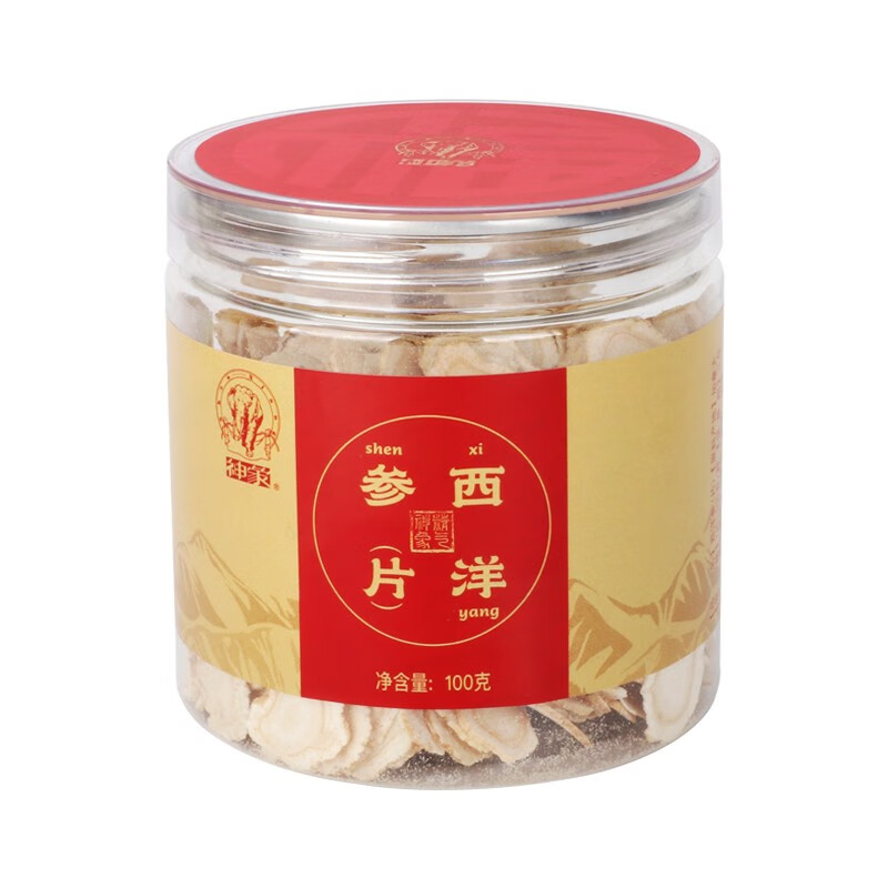 神象西洋参片加拿大进口花旗参整切大片5-6年老参礼盒送礼 西洋参 100g*1瓶