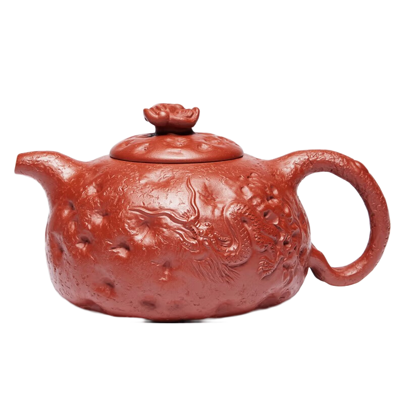 尊壺 紫砂壺手工茶具供春泡茶壺宜興原礦大紅袍泥名家禮盒裝泡茶器 沈惠芳 樹(shù)樁供春 大紅袍 250cc 9孔
