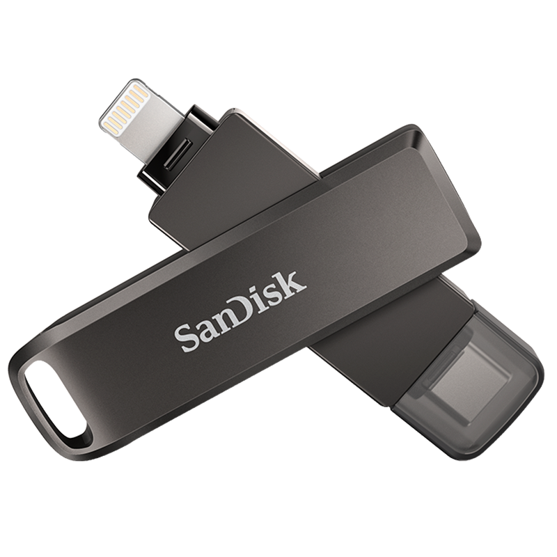 SanDisk 闪迪 欢欣i享系列 SDIX70N-128G-ZN6NE U盘 黑色 128GB 苹果lightning接口/Type-C双口