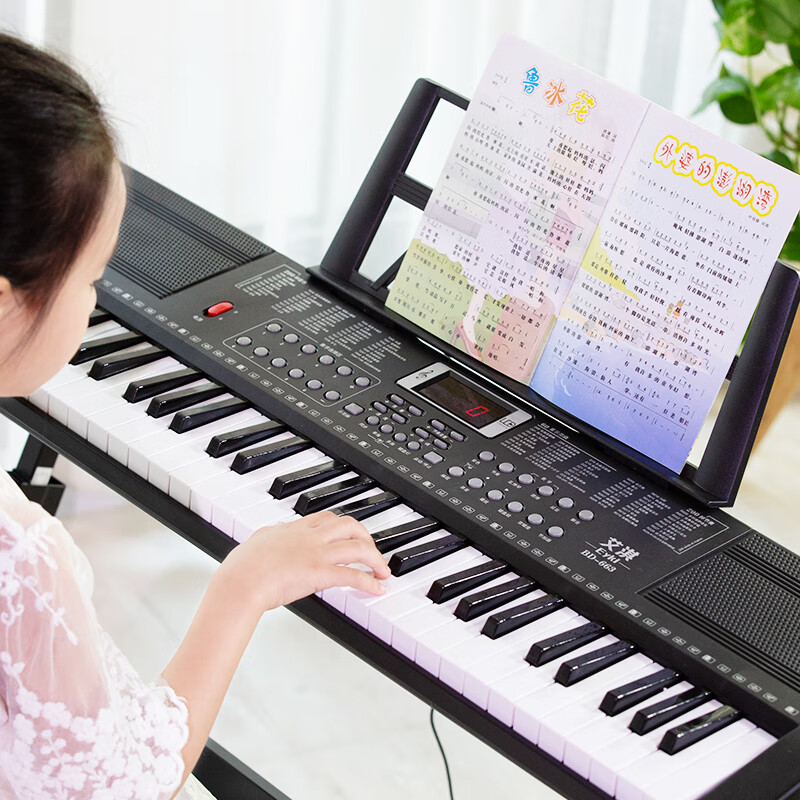 艾淇 Eyki BD-663 黑 电子琴儿童初学者成人入门幼师专用61键电子琴多功能电子琴
