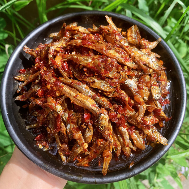 隽颜堂江西特产香辣柴火鱼干下饭菜火培鱼小鱼仔干辣椒小鱼干辣椒酱