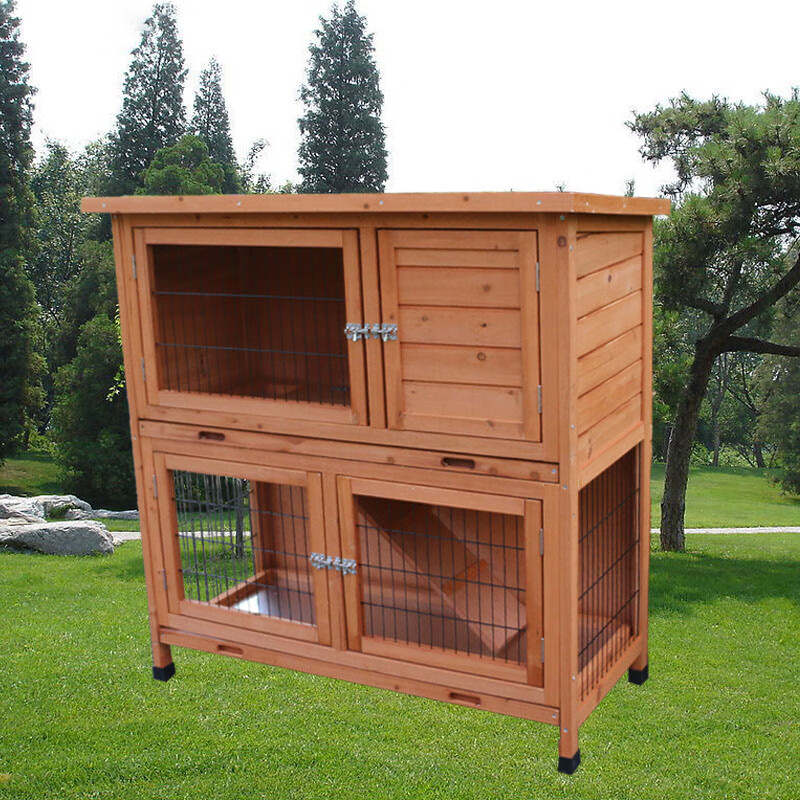 秋颖双层兔笼兔窝兔舍幼儿园兔舍户外猫笼猫窝猫屋鸡窝笼防喷尿兔子笼