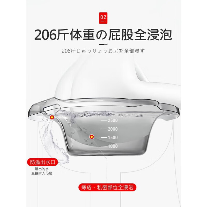 OQB洗屁屁神器 老年人 女士坐浴盆女生洗屁屁免蹲神器老年人家用马桶 【?加深升级款】-简灰(99%马桶适