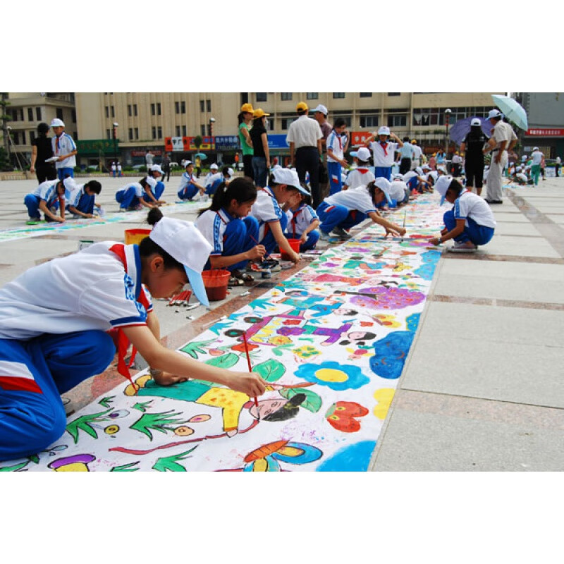 百米涂鸦画布 儿童绘画涤纶白布料 幼儿园画卷 画布蜡笔水彩 0.