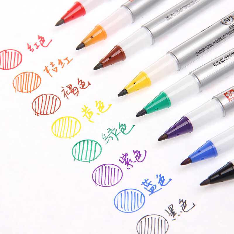 樱花(SAKURA)日本油性小双头记号笔 马克笔防水CD光盘标记笔签名笔 黑色3支官方套装(日本原版进口)