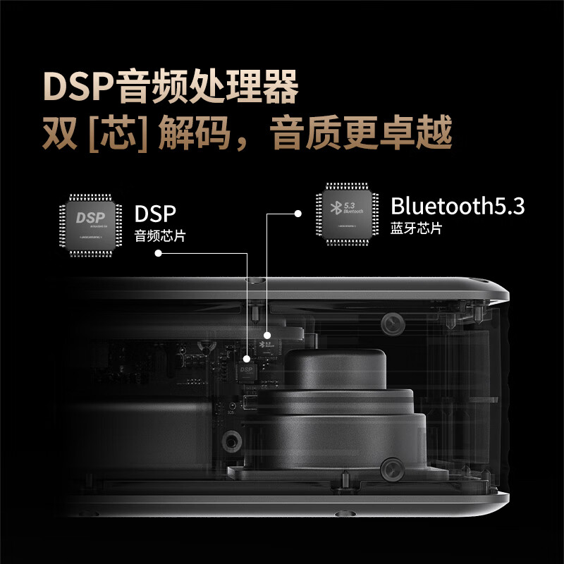 BOGASING G4蓝牙音箱便携式家用无线小型高音质车载电脑小音响迷你重低音炮户外露营音箱大音量小钢炮原装 极夜黑【50W大功率+8000mAh】 发绕级+DSP新升级+IPX7级防水