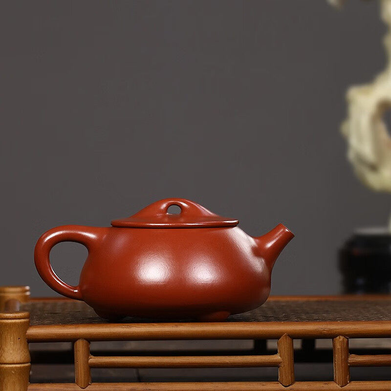 月壶茗清宜兴紫砂壶纯手工茶壶茶具家用泡茶中式原矿大红袍满瓢壶240