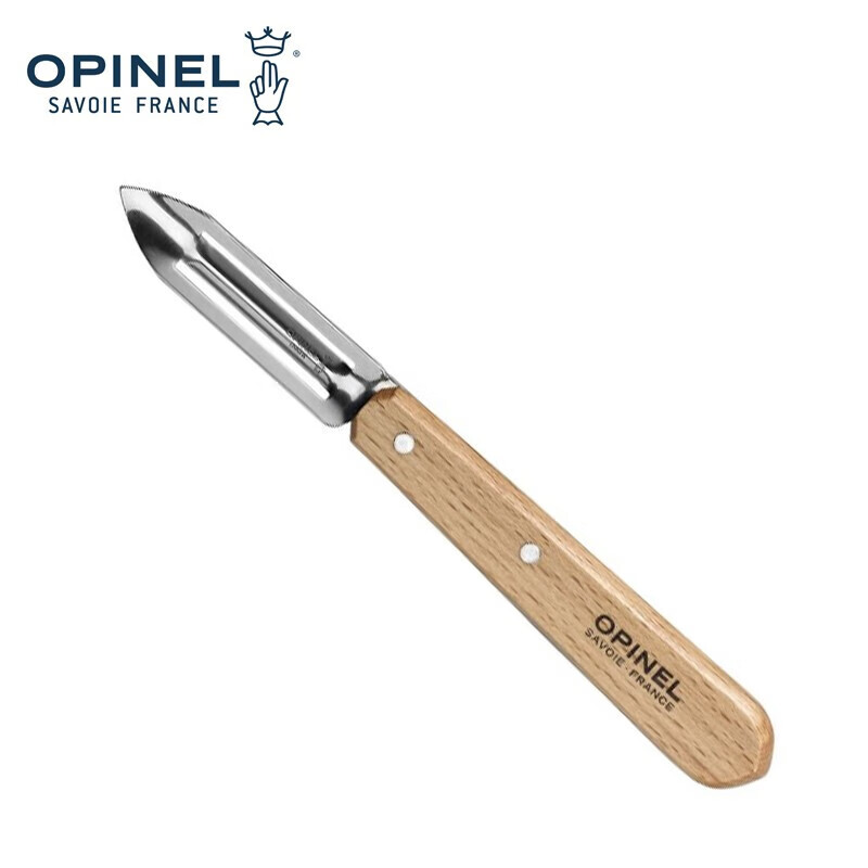 OPINEL法国刀原装进口法式缤纷彩色蔬菜水果削皮器不锈钢实木手柄 原木色(榉木)