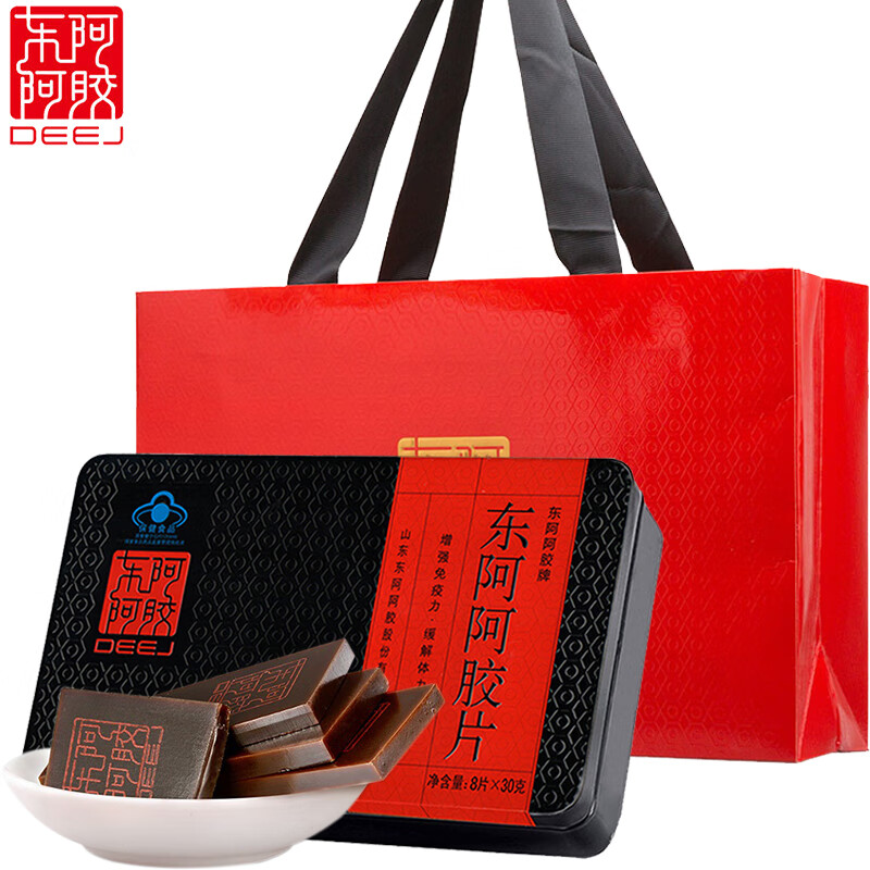 东阿阿胶片(搭山东原特产驴皮阿胶膏补气血阿娇块阿姣糕啊胶羔养颜
