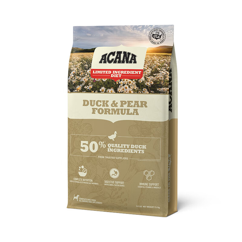愛肯拿(ACANA)鸭肉梨犬粮11.4kg无谷天然狗粮部分效期24/8