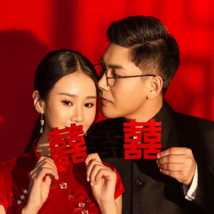 互佳文领证道具手拿喜字新款中式婚纱秀禾摄影道具手拿中国风双喜古装