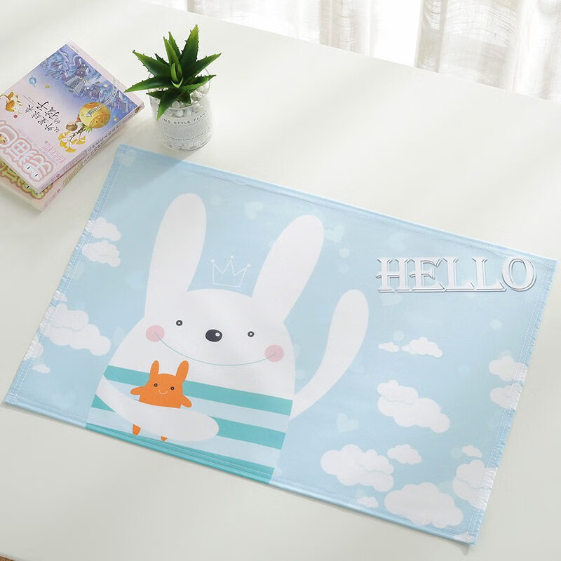 小学生午餐餐垫儿童学生课桌垫学习书桌垫隔热卡通布艺餐布 你好 33*