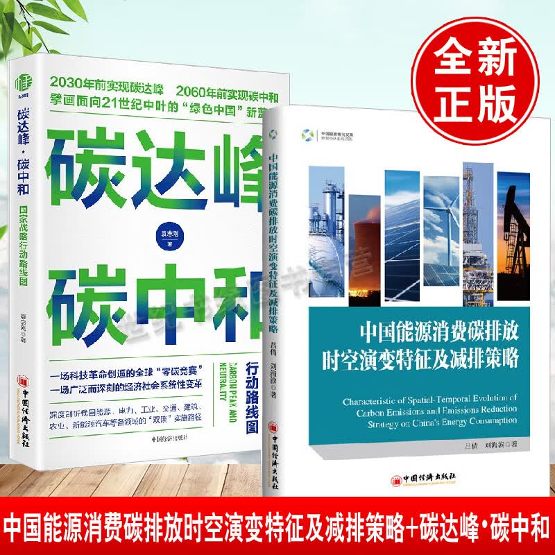 【全2册】中国能源消费碳排放时空演变特征及减排策略+碳达峰•碳中和战略行动路线图碳中和书籍碳排放管理师教材碳排放理论